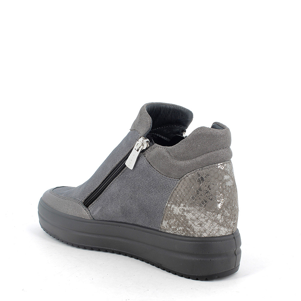 Tronchetto in pelle da donna grigio