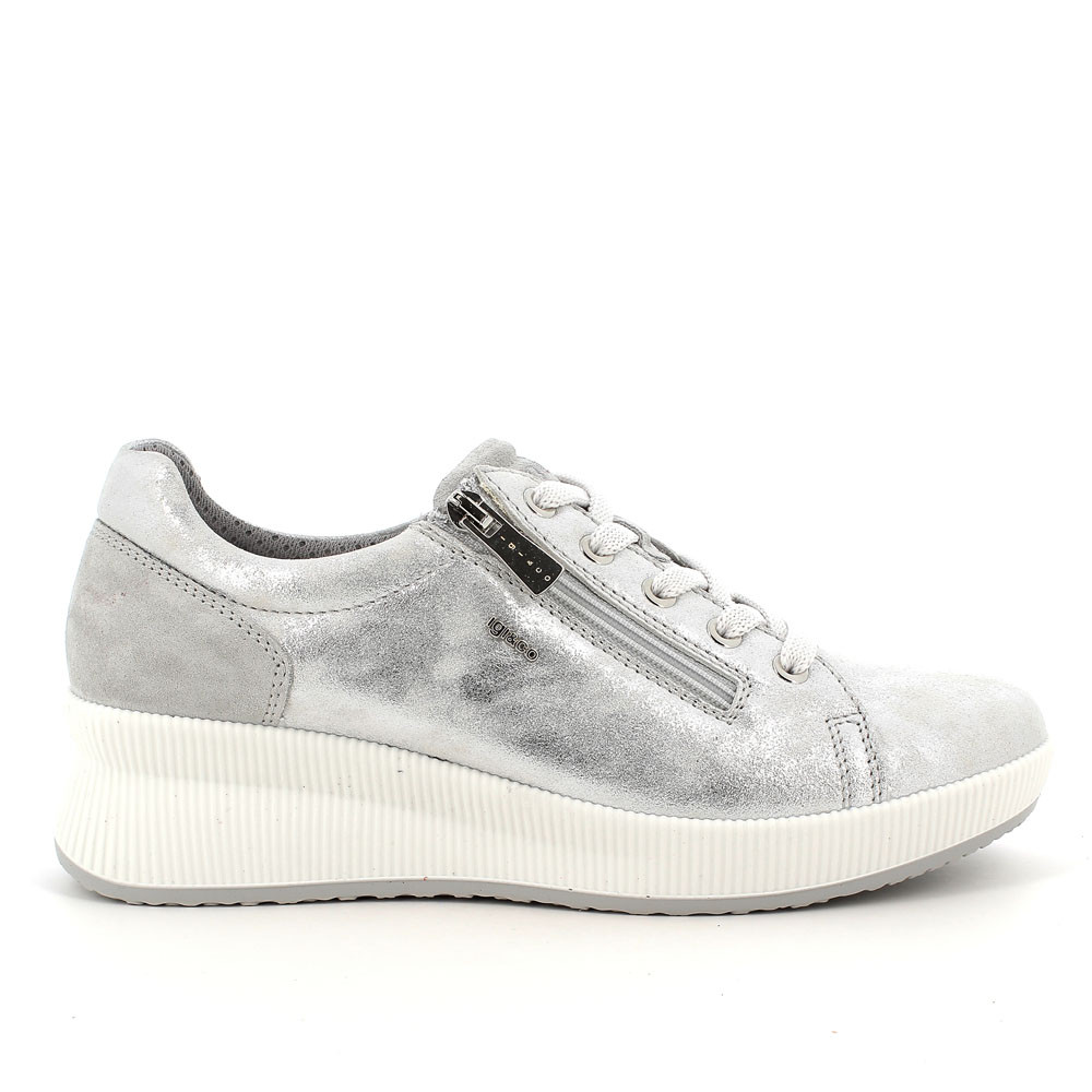 Sneakers argento con zeppa discount