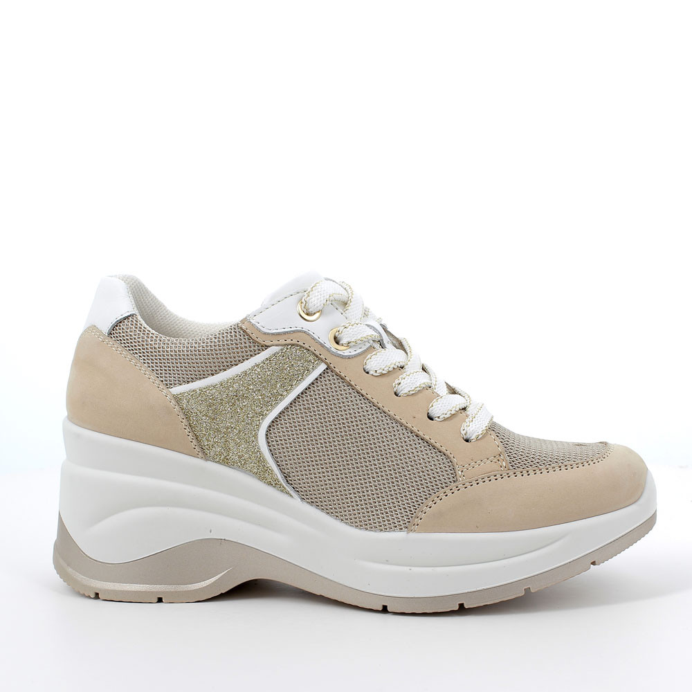 Beige wedge sneakers best sale