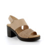 Beige woman's heel leather sandal Beige woman's heel leather sandal