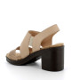 Beige woman's heel leather sandal Beige woman's heel leather sandal
