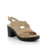 Beige woman's heel leather sandal Beige woman's heel leather sandal