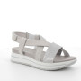 Pearl-silver woman's leather sandal Pearl-silver woman's leather sandal
