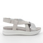 Pearl-silver woman's leather sandal Pearl-silver woman's leather sandal