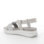 Pearl-silver woman's leather sandal Pearl-silver woman's leather sandal