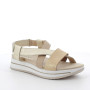 Beige-platinum woman's leather sandal Beige-platinum woman's leather sandal