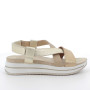 Beige-platinum woman's leather sandal Beige-platinum woman's leather sandal