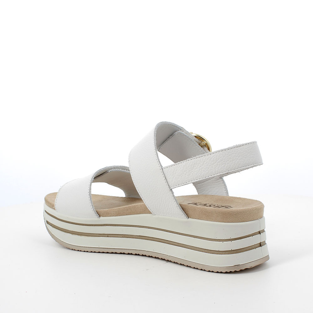 Sandalo zeppa top bianco