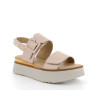 Powder pink woman's leather wedge sandal Powder pink woman's leather wedge sandal