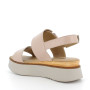 Powder pink woman's leather wedge sandal Powder pink woman's leather wedge sandal