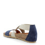 Blue-beige woman's leather wedge sandal Blue-beige woman's leather wedge sandal