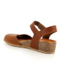 Cognac woman's leather wedge sandal Cognac woman's leather wedge sandal