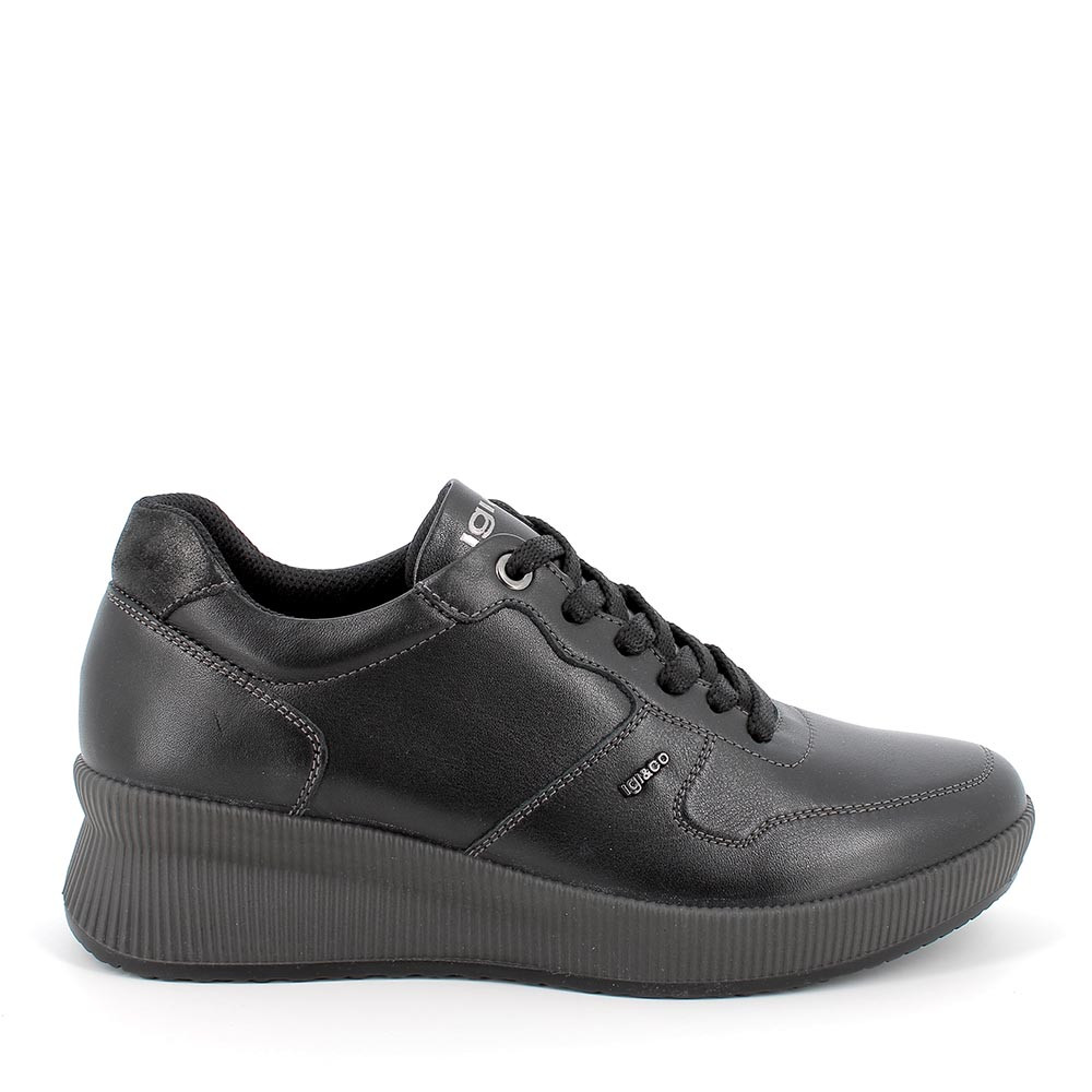 Black wedge sneakers shop with black sole