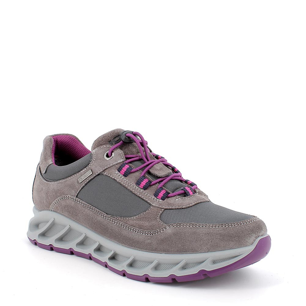 Sneakers gore tex con zeppa da donna grigio scuro