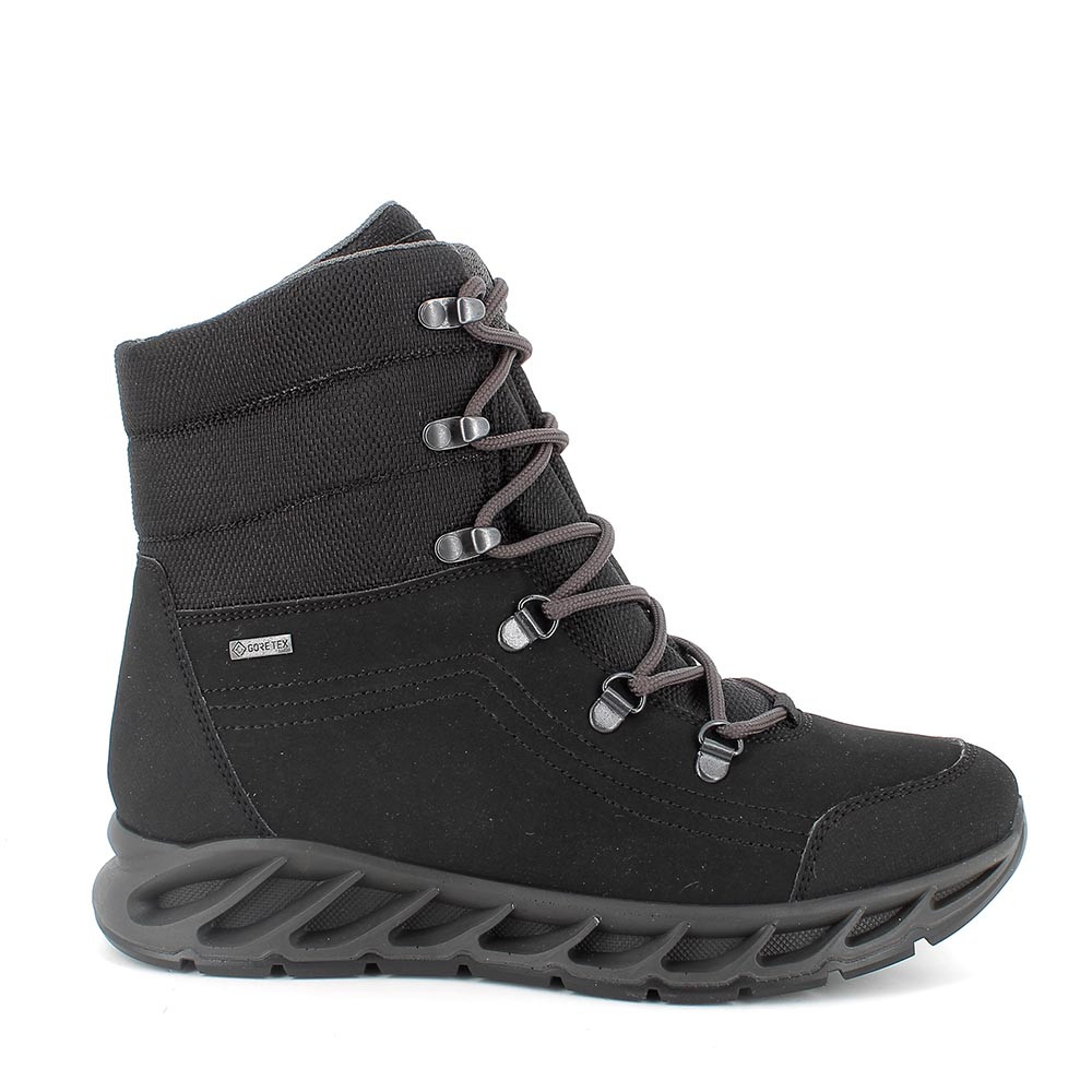Stivaletti gore tex con zeppa da donna nero