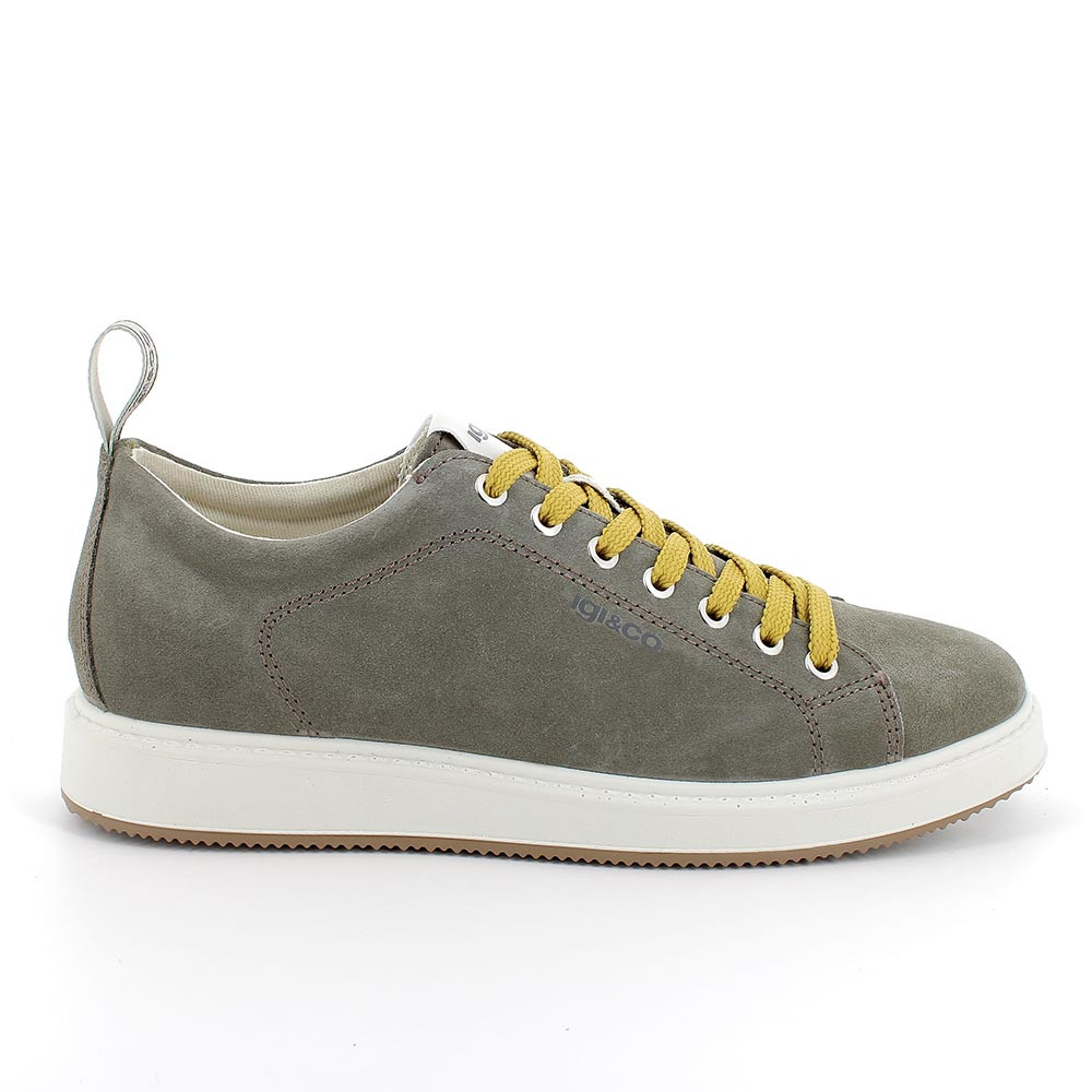 Zapato deportivo de piel de caballero verde militar
