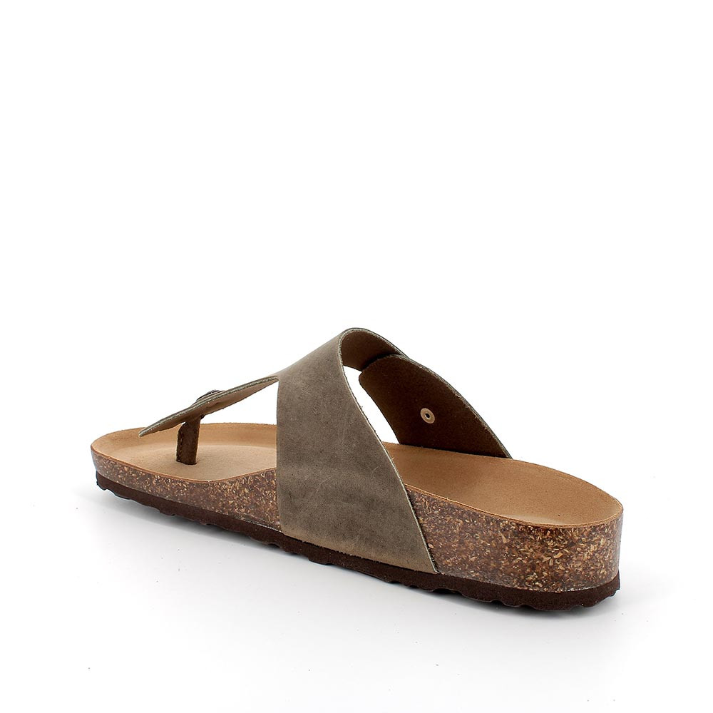 【MODERNIF】Oud leather flip flops Flip flop sandal in leather for man mud