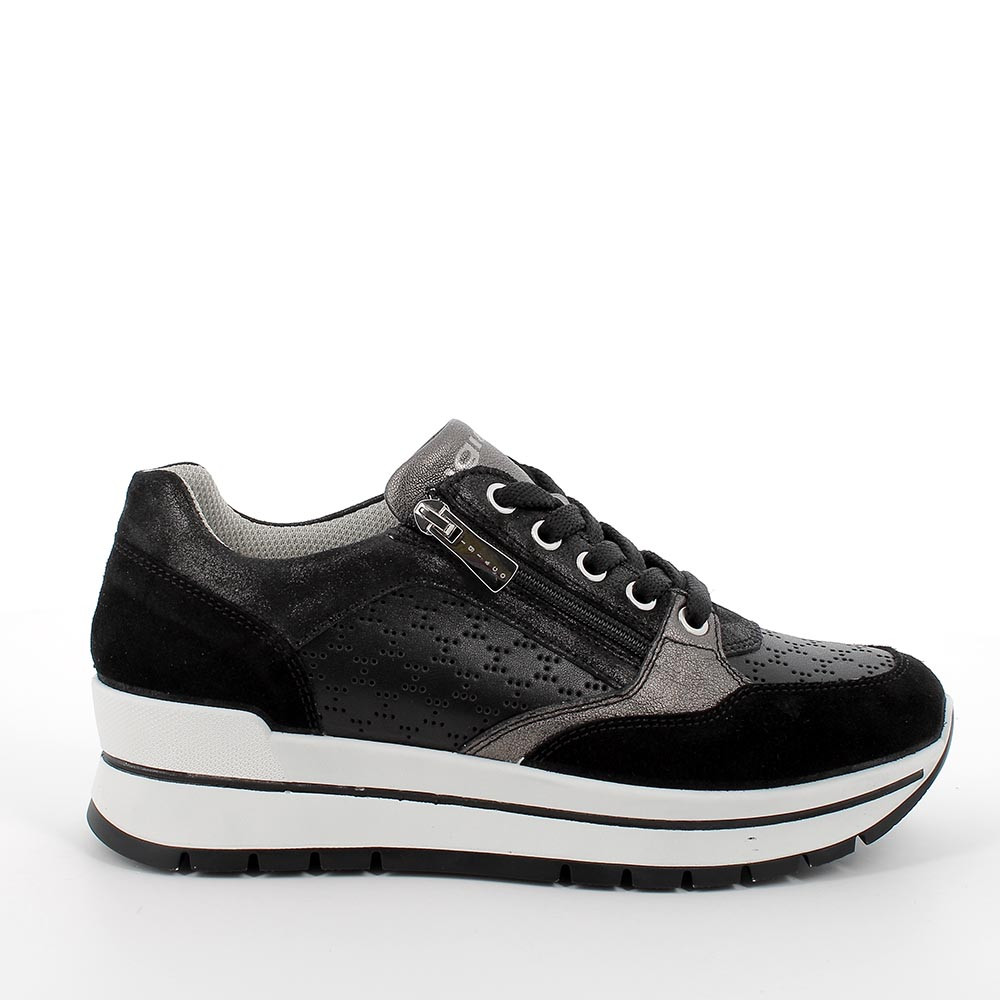Sneaker in pelle da donna nero