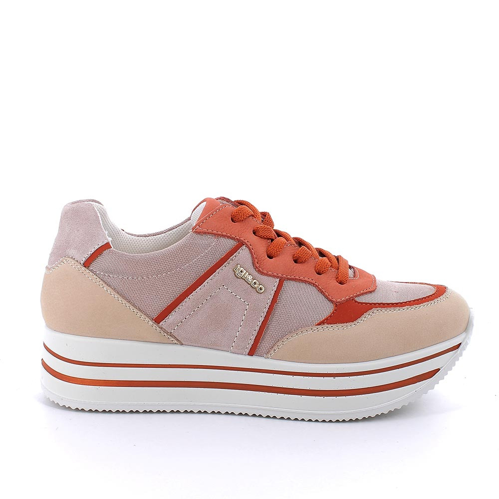 Sneakers zeppa rosa on sale