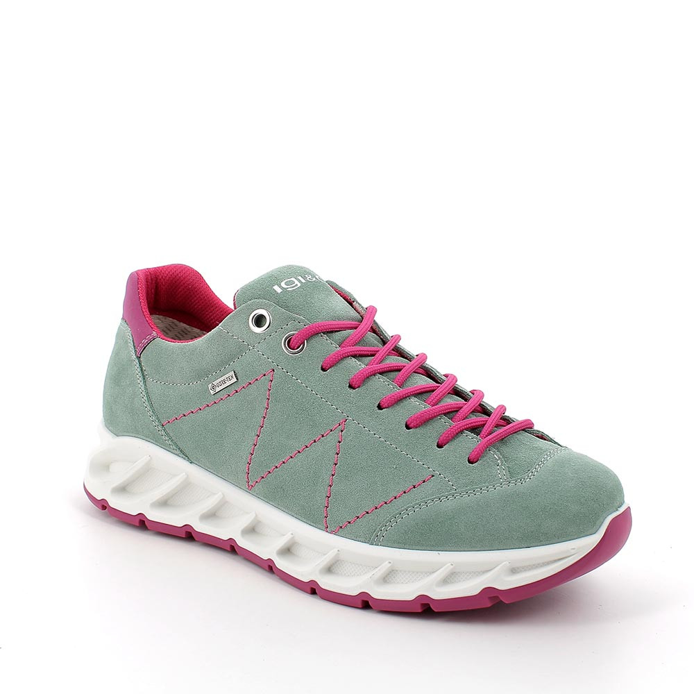 Sneaker gore-tex® in leather for lady mint green