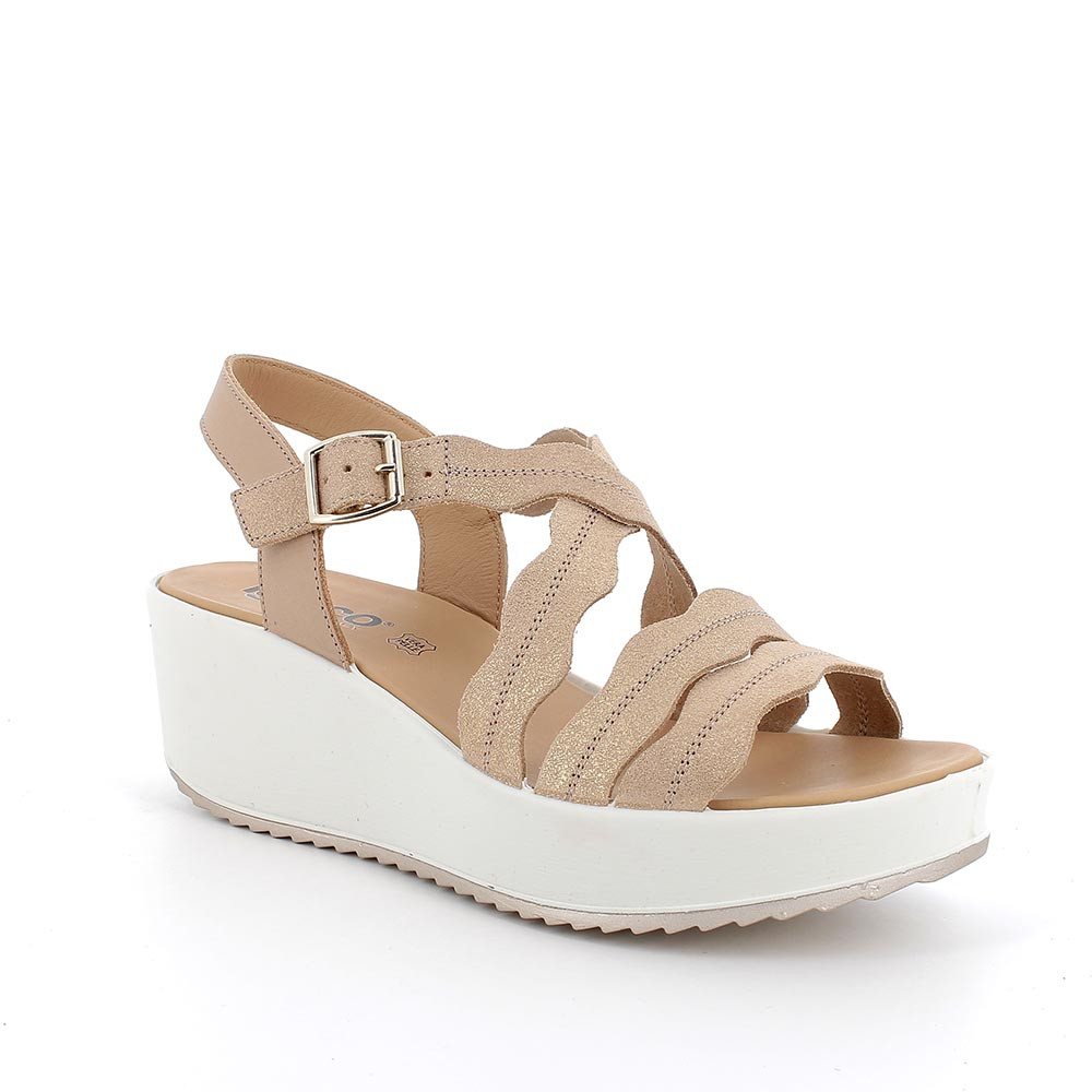 Sandali beige clearance con zeppa