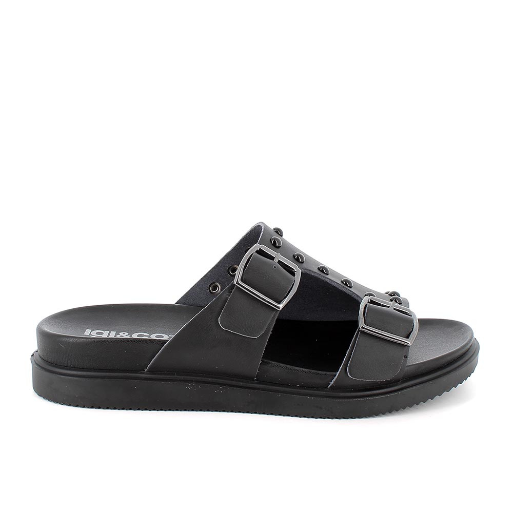 Sandalo in pelle da donna nero