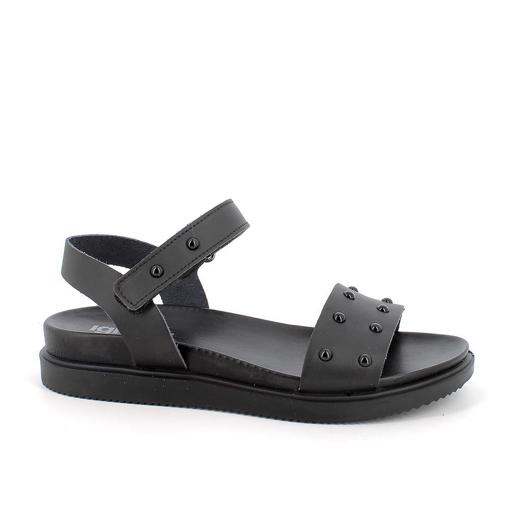 Sandalo in pelle da donna nero