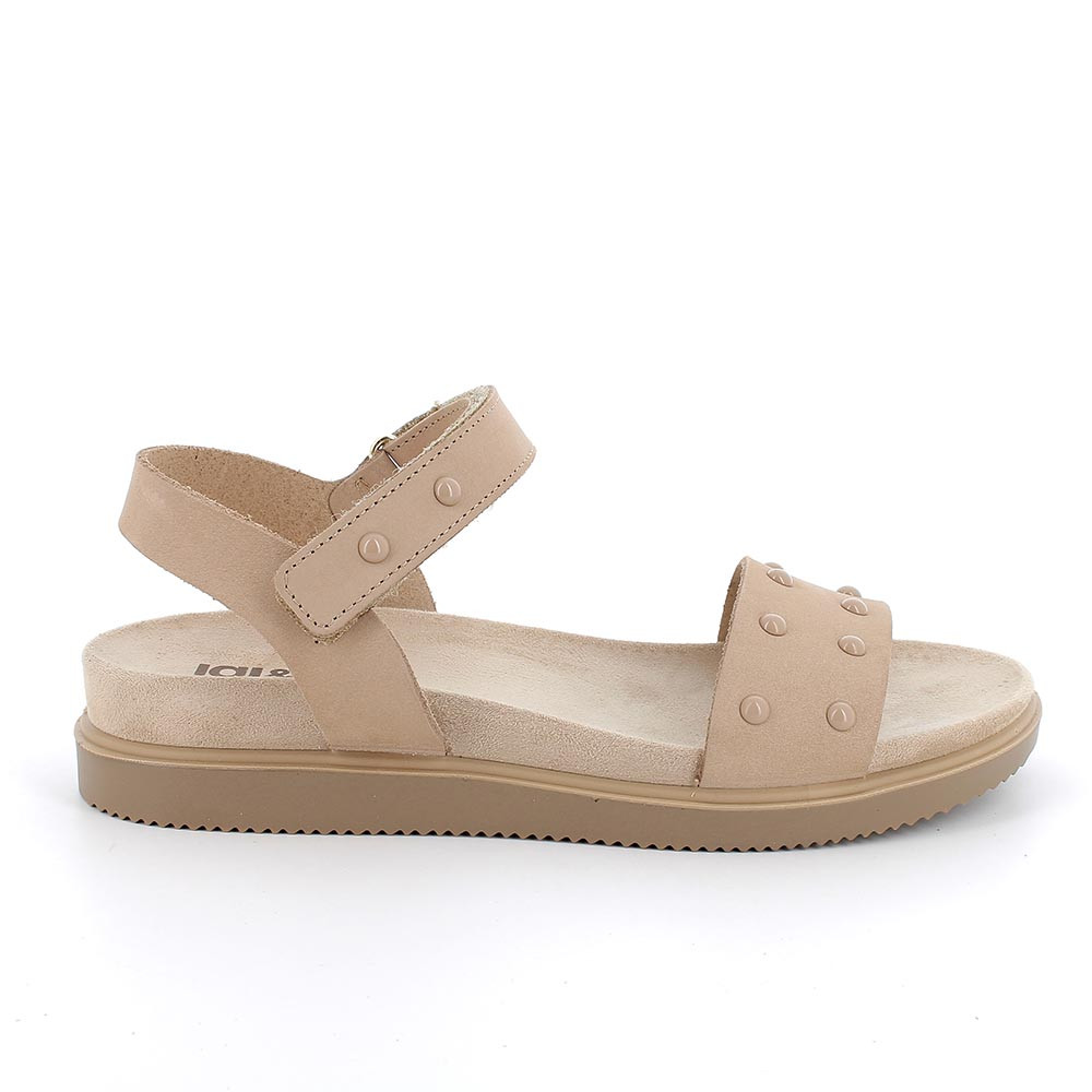 Sandalo in pelle da donna beige