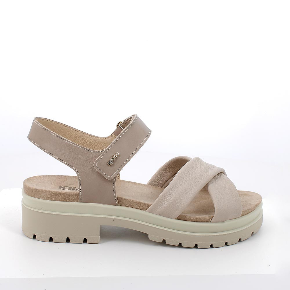 Sandalo con tacco da donna visone