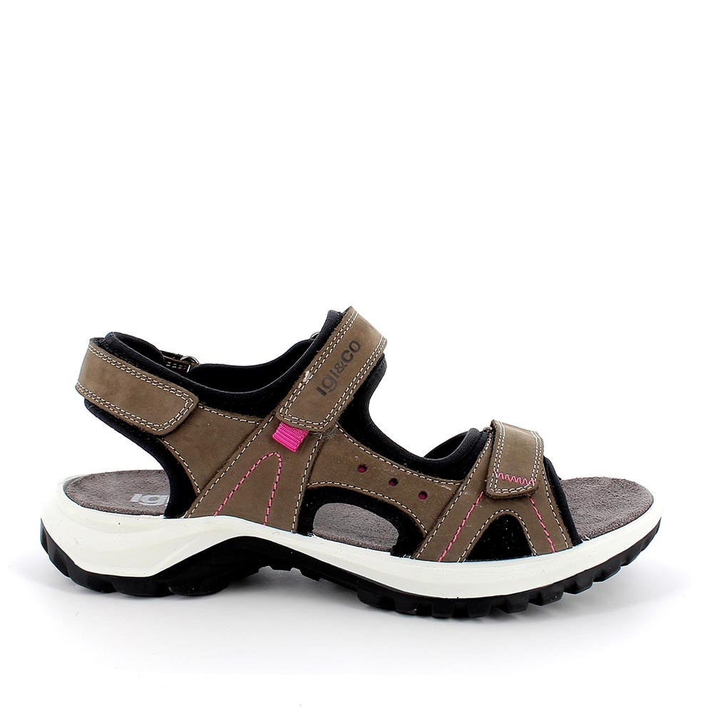 Sandalia de piel de señora safari