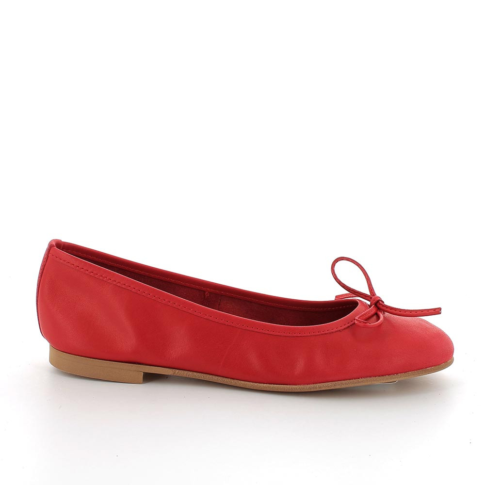 Ballerina in pelle da donna rosso