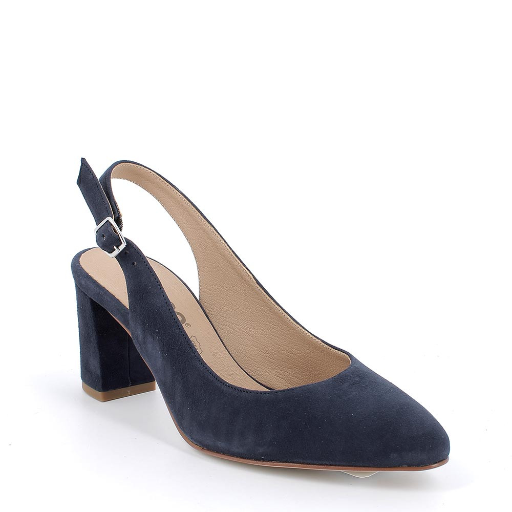 Decollete blu tacco largo top