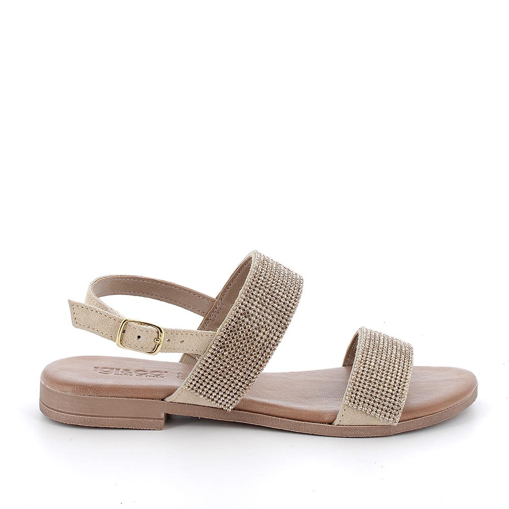 Sandalo in pelle da donna sabbia