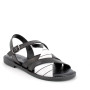 Sandalo in pelle da donna nero-bianco Sandalo in pelle da donna nero-bianco