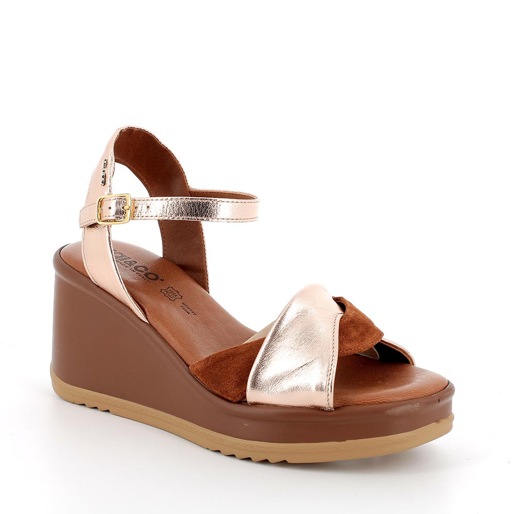 Sandali con deals zeppa rosa cipria