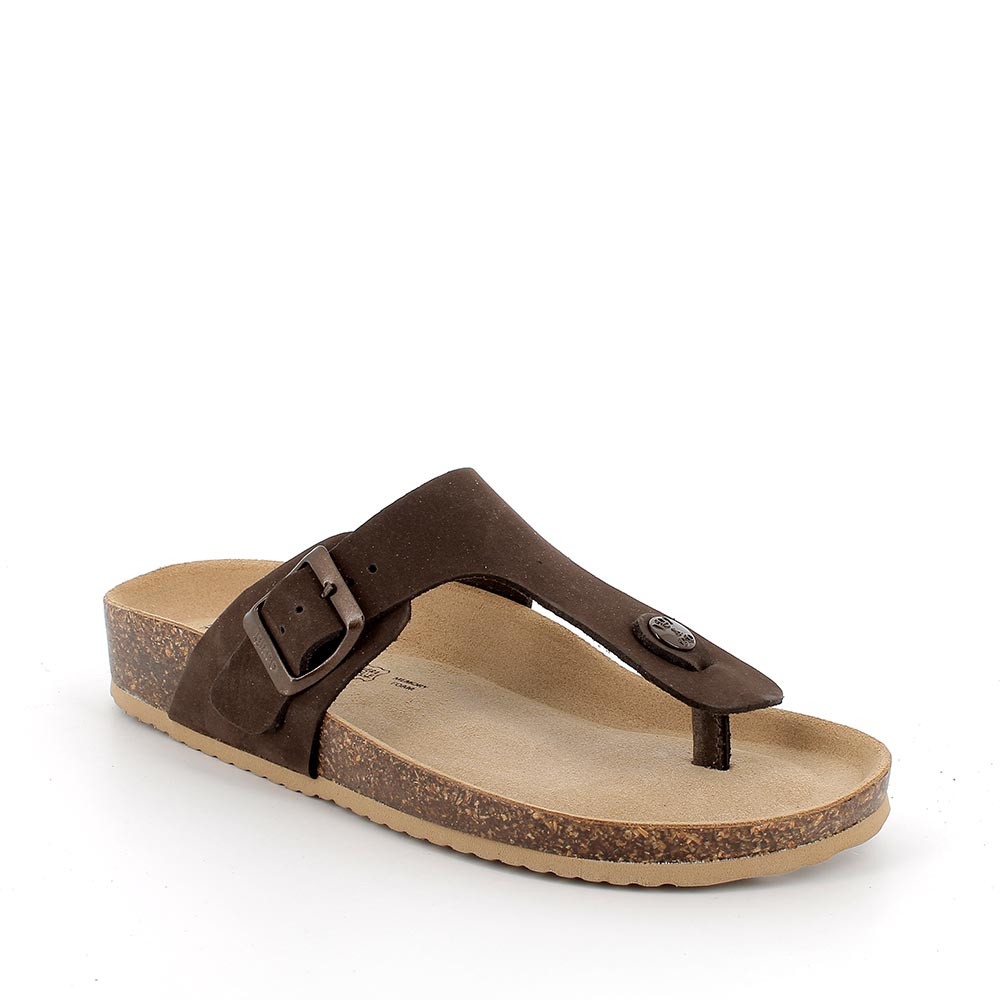【新品】Holliday & Brown／サークルモチーフ／サテン／ブラック Flip flop sandal in leather for lady dark brown