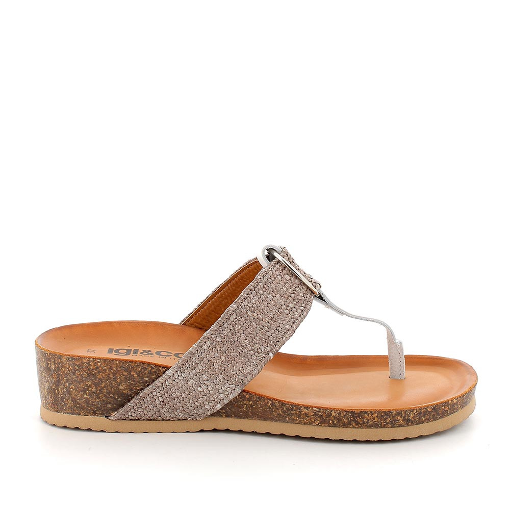 Sandalia esclava de piel de señora blanco