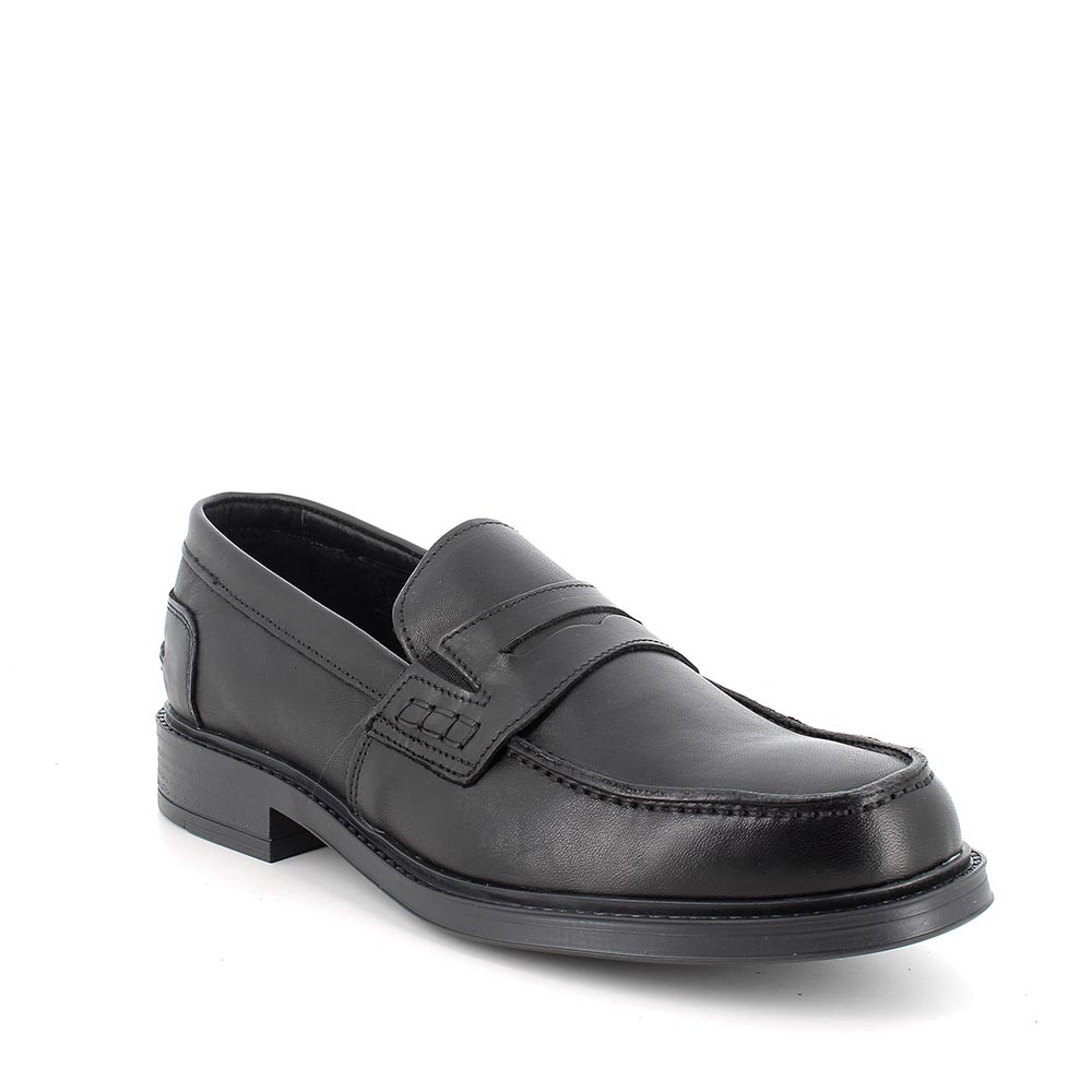 Mocassino nero lucido uomo top
