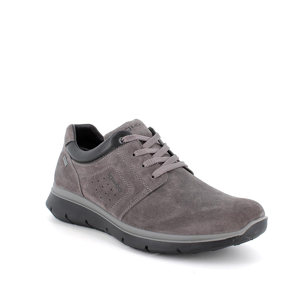 Scarpe gore tex in pelle da uomo grigio scuro