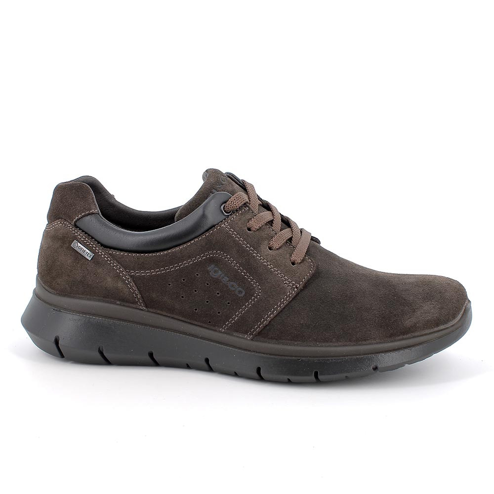 Scarpe gore tex in pelle da uomo marrone scuro