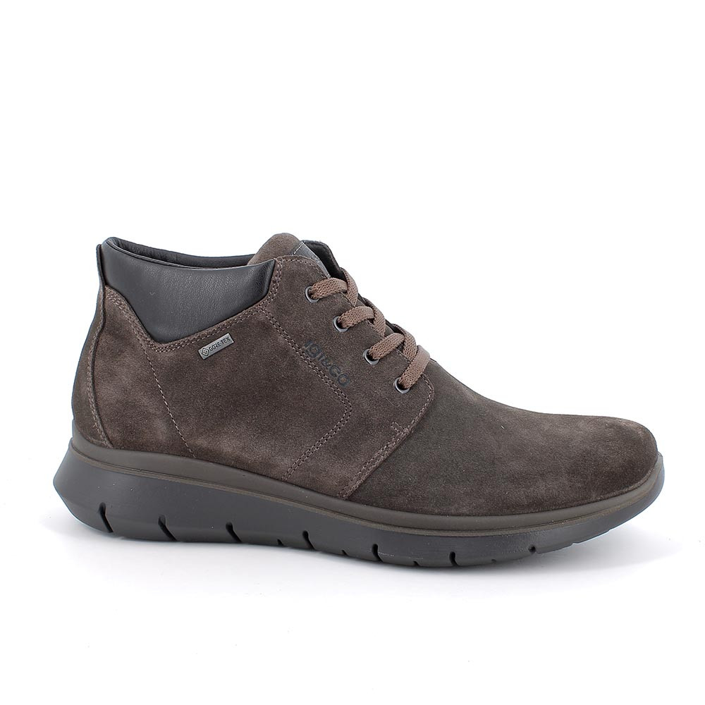 Scarponcini gore tex in pelle da uomo marrone scuro