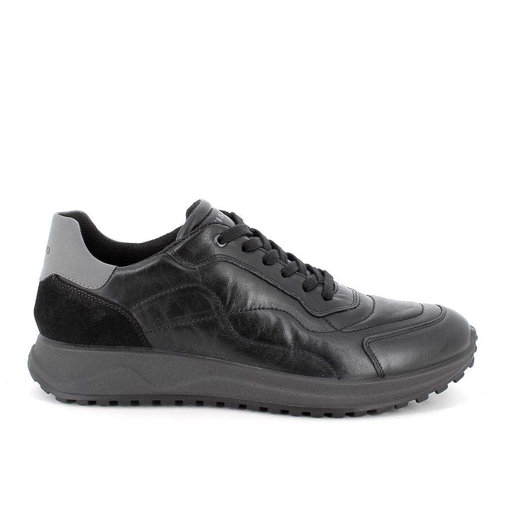 Sneakers uomo pelle nera top
