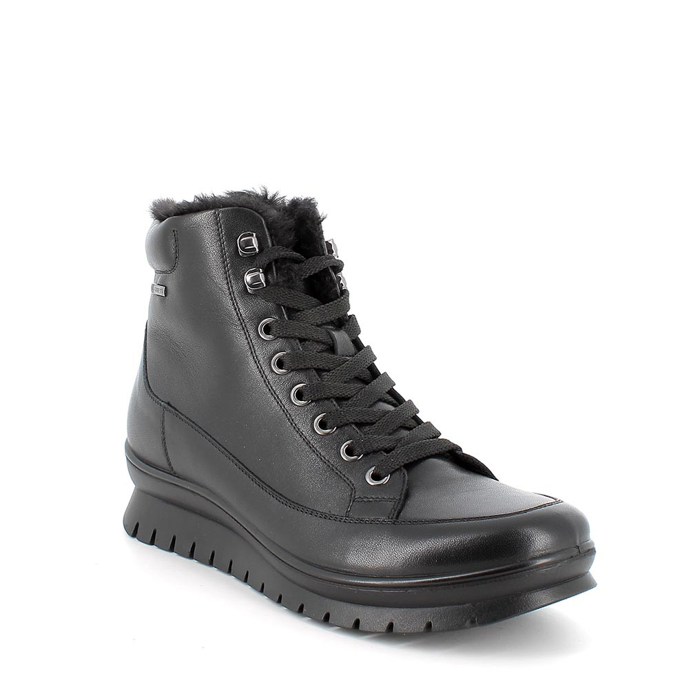 Stivaletti gore tex in pelle da donna nero