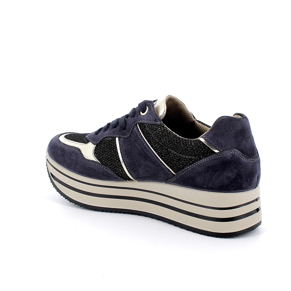 Sneakers blu discount con zeppa
