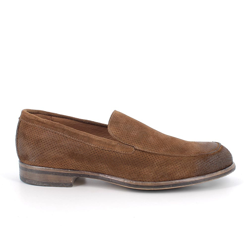 Mocassini in pelle da uomo tabacco