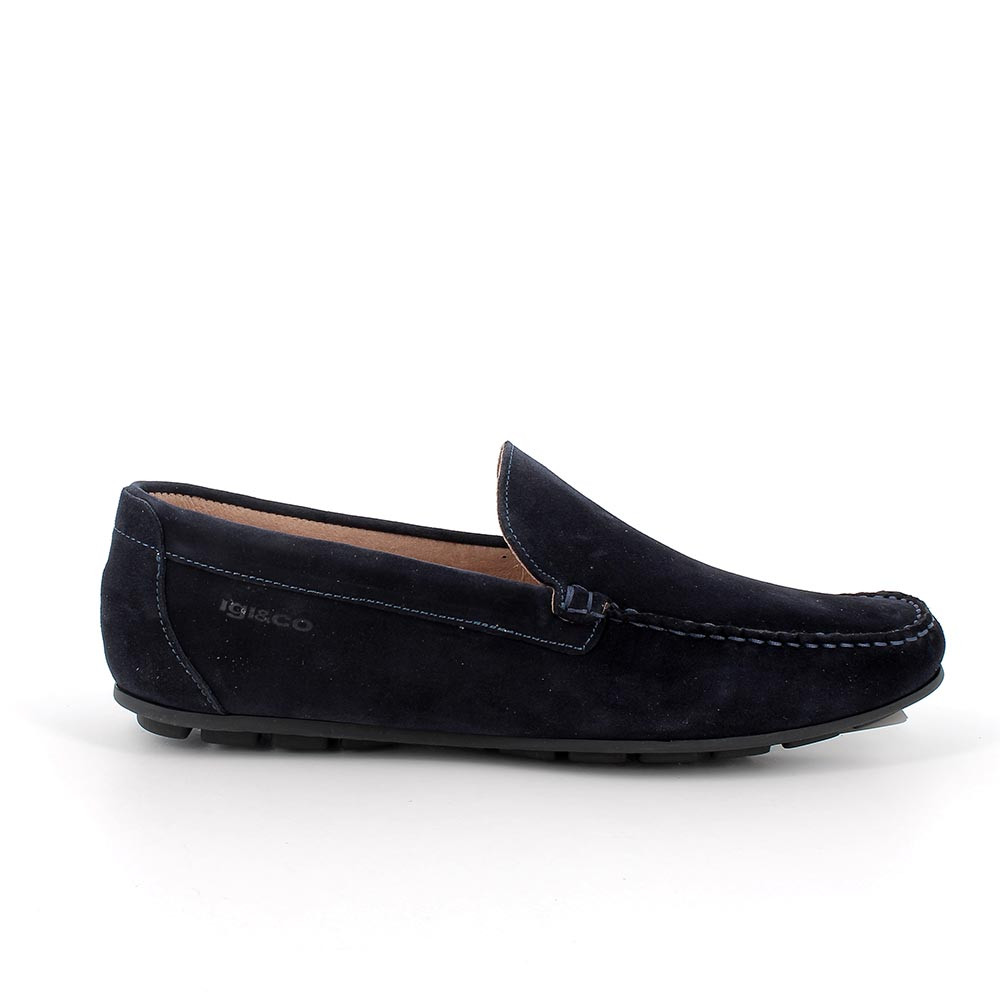 Mocassini in pelle da uomo blu