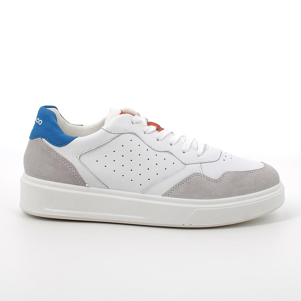 zapatilla deportiva de caballero, en piel, blanco