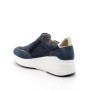 zapatilla deportiva de señora, con cuña en piel, azul vaquero zapatilla deportiva de señora, con cuña en piel, azul vaquero