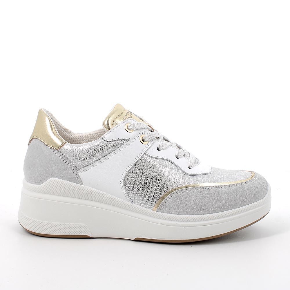 Scarpe argento con zeppa cheap