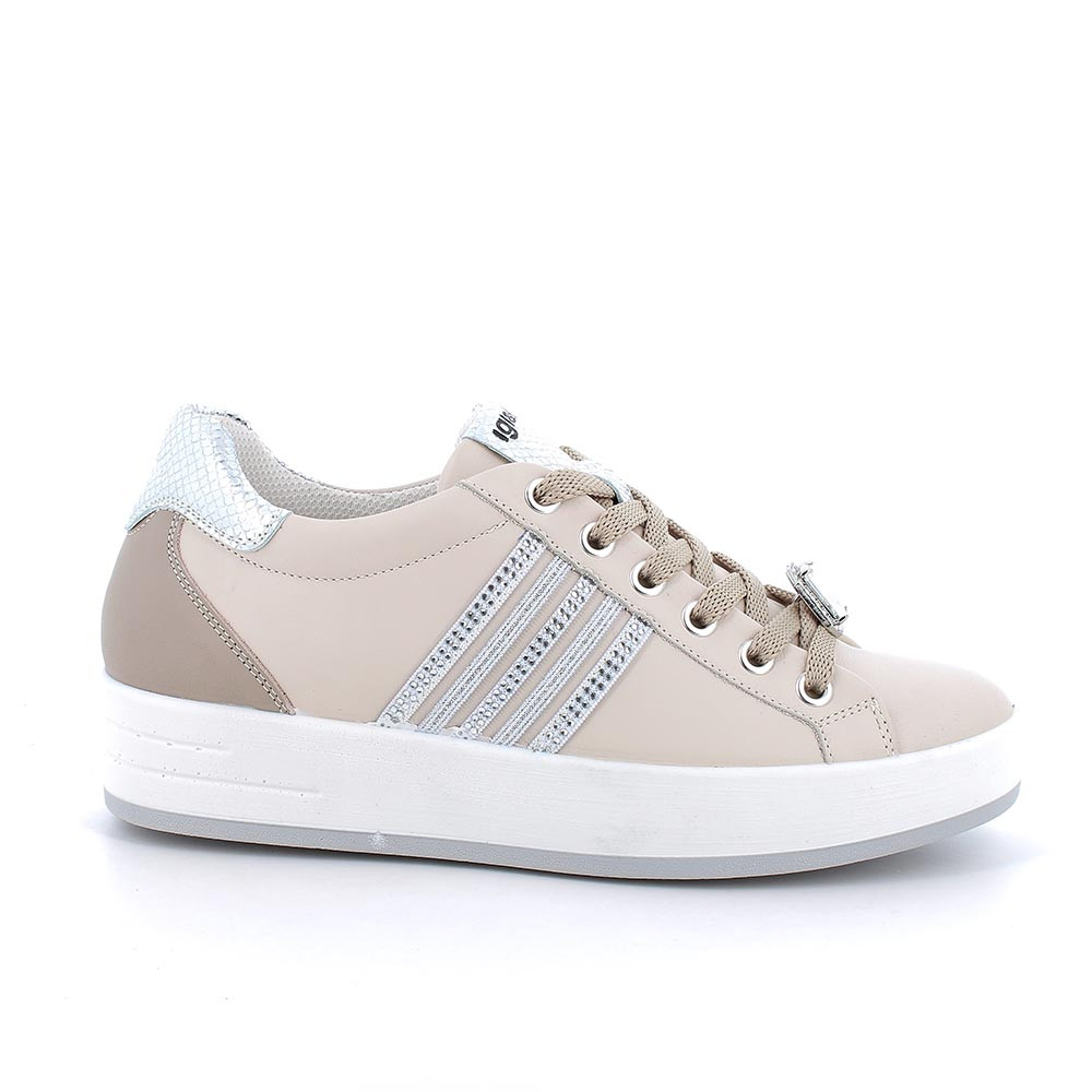 Sneakers in pelle da donna écru